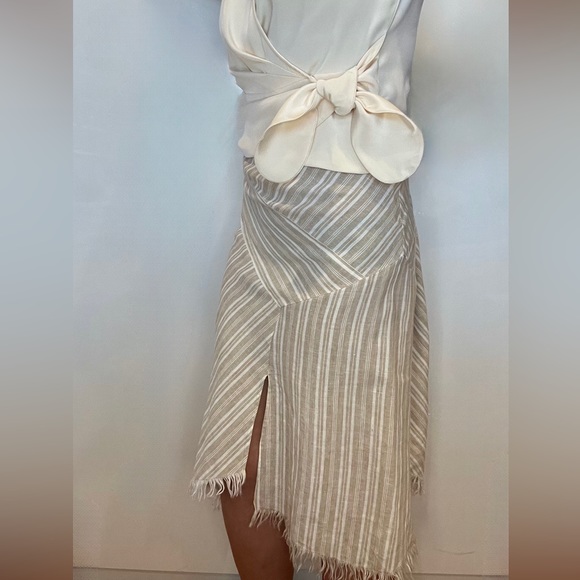 BCBGMaxAzria Asymmetrical Linen Skirt - Picture 3 of 5